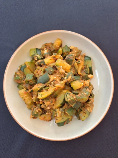 Okra and Courgette Salad